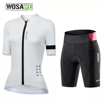 WOSAWE женские летние велосипедные костюмы высокого качества дышащие комплекты для велоспорта велосипедные шорты из джерси XS чёрный