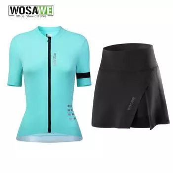 WOSAWE женские велосипедные комплекты, светоотражающий дышащий велосипедный трикотаж, велосипедная юбка, шорты, 5D гелевые подушечки, одежда для велосипеда XS чёрный