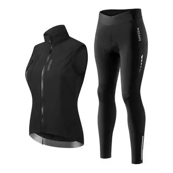 WOSAWE женские велосипедные костюмы светоотражающие ветрозащитные велосипедная ветровка и колготки 3D гелевые подушечки спортивные комплекты для занятий спортом на открытом воздухе быстросохнущие XS чёрный
