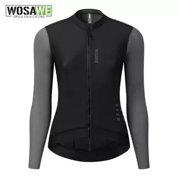 WOSAWE женские велосипедные майки с длинными рукавами, велосипедные топы для горного велосипеда, дышащие легкие рубашки для шоссейного велосипеда XS чёрный