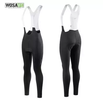 WOSAWE Женские велосипедные штаны-комбинезон с подкладкой для шоссейного велосипеда, дышащие облегающие штаны для езды на велосипеде XS чёрный