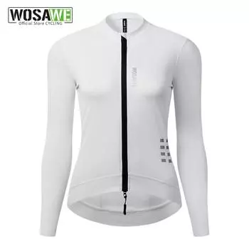 WOSAWE женский белый велосипедный трикотаж с длинными рукавами, дышащая быстросохнущая велосипедная одежда, спортивные топы на открытом воздухе XS чёрный