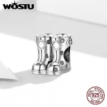 WOSTU изысканные сапоги с имитацией формы, стерлинговое серебро 925 пробы, очаровательные бусины, подходят для оригинального браслета, ювелирные изделия своими руками 925 silver