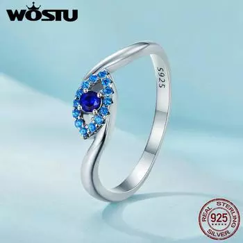 WOSTU кольцо из стерлингового серебра 925 пробы с бриллиантами Guardian Demon Eyes для женщин, оригинальный дизайн ювелирных изделий