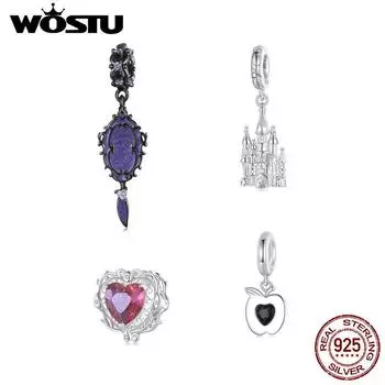WOSTU Новинка 2024 года, стерлингового серебра 925 пробы, волшебный замок, очаровательные бусины, подходят для браслета, ювелирные изделия, сделай сам, 925 Bamoer, очаровательные бусины 20*9mm