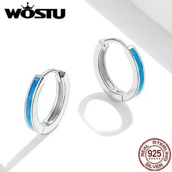 WOSTU, простые серьги с опалом из стерлингового серебра 925 пробы для женщин, модные гипоаллергенные серьги с животными 925 silver