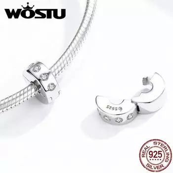 WOSTU Шарм из стерлингового серебра 925 пробы с цирконием 925 silver серебряный