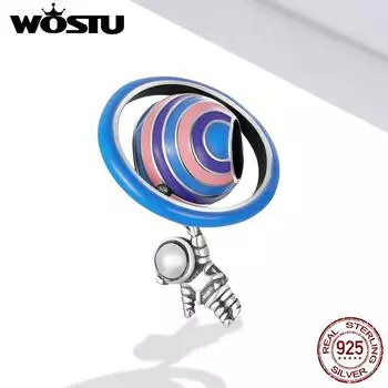 WOSTU стерлингового серебра 925 пробы астронавт подвеска-подвеска подходит для базового браслета для женщин стерлингового серебра ювелирные изделия