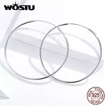 Женские сережки в виде обруча, из стерлингового серебра diameter 3cm