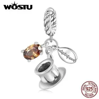 WOSTU стерлингового серебра 925 пробы кофе подвеска из бисера Baverage подвеска для женщин оригинальное ожерелье браслет 925 silver