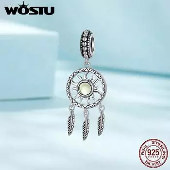 WOSTU стерлингового серебра 925 пробы кулон Ловец снов подвески солнечные бусины для женщин оригинальный браслет и ожерелье изысканные ювелирные изделия 925 silver