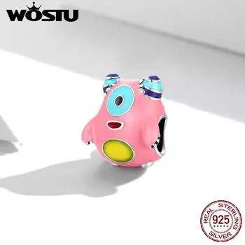 WOSTU стерлингового серебра 925 пробы одноглазый монстр подвеска из бисера подходит для оригинального браслета 3 мм женские ювелирные изделия 925 silver
