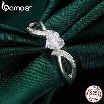 WOSTU стерлингового серебра 925 пробы витое сердце кольцо блестящее кольцо подарки на годовщину для женщин ювелирные изделия 2.1mm