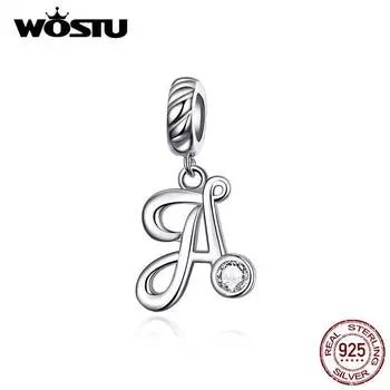 WOSTU Висячие шармы из серебра 925 пробы Латинский алфавит