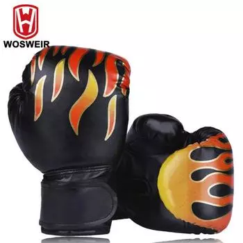 WOSWEIR 6 унций детские боксерские перчатки Free Fight MMA Sanda Training Equipment PU Leather Kick Boxing Punching Karate Muay Thai Guantes