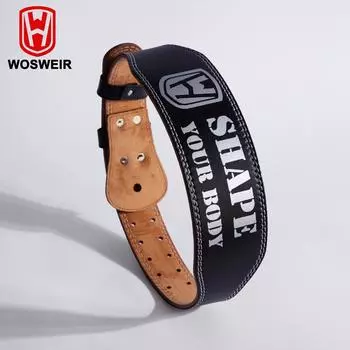 WOSWEIR мужской пояс для поддержки поясницы из искусственной кожи, тренажер для талии, пояс для поднятия тяжестей для тренировок и силовых тренировок S чёрный