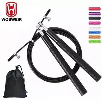 WOSWEIR Профессиональная скоростная скакалка с подшипниками для фитнеса, домашнего оборудования для тренировок, смешанных боевых искусств, бокса, прыжков со скакалкой
