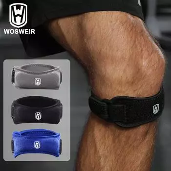 WOSWEIR Регулируемый наколенник Стабилизатор надколенника Поддержка Пеший туризм Футбол Бег Спортивная защита для облегчения боли в колене синий