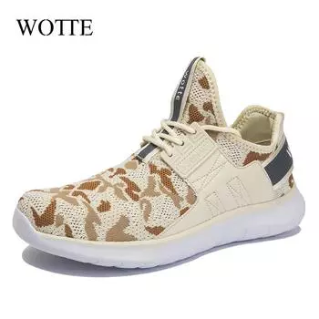 WOTTE Casual Men Shoes Slip-on Mans Casual Walking Footwear Lightweight Knit Breathable Shoe Non-Slip Sock Shoes Big Size 40-50 7.5 чёрный