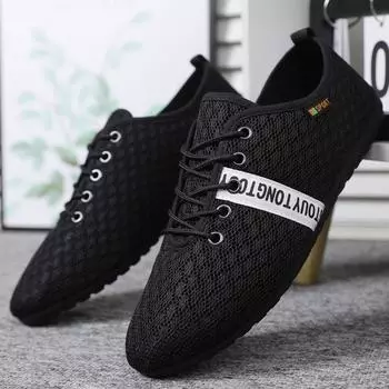 WOTTE Men Casual Shoes 2024 Spring Summer Men Loafers New Slip On Light Canvas Youth Men Shoes Breathable Fashion Flat Footwear 39 чёрный