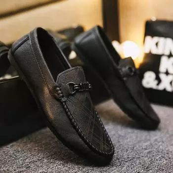 WOTTE Men Loafers Shoes Fashion Spring Summe Men Shoes Luxury Leather Boat Shoes Men Drive Footwear Classic Men Casual Shoes 39 чёрный