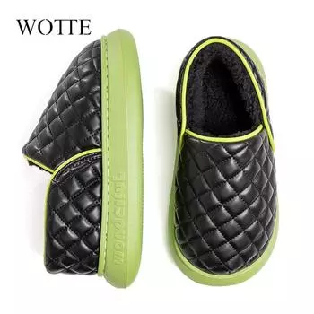WOTTE мужские зимние ботинки тапочки зимние теплые войлочные женские домашние туфли на платформе домашние тапочки простые зимние тапочки черные большие размеры 36-37 feet(35-36) розовый
