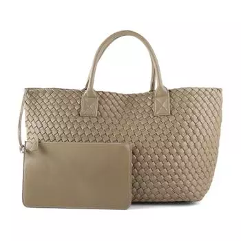 Woven Bag Large Capacity Vegetable Basket Women 2025 New Bronze Advanced Texture Handbag Tote Big Bag Khaki