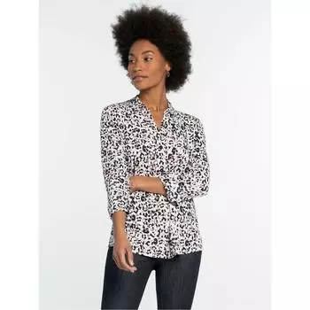 Woven Cotton Eight-Quarter Sleeve European and American plus Chubby Girl Shirt Letter pattern 3XL