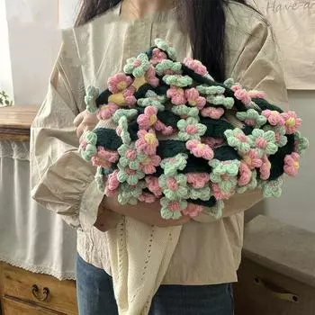 Woven Crocheted Daisy Bouquet Blanket Artificial Knitted Blanket For Girlfriend and Mom Gift Style 10
