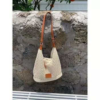 Woven Hollow Bag Women 2025 New Arrival Summer Seaside Vacation Travel Tote Bag Beach Bag One Shoulder Underarm Bag