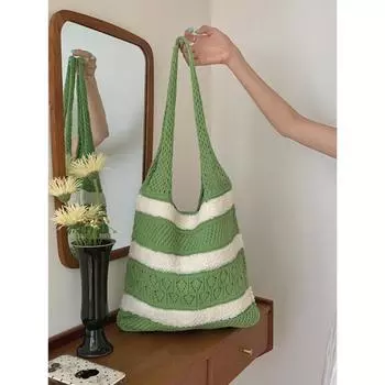 Woven plush hollow large capacity shoulder seaside vacation beach tote bag shoulder shopping bag 59*38*2