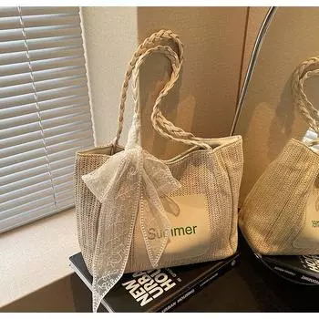 Woven straw bag women s large-capacity new vacation beach shoulder bag commuter tote bag women