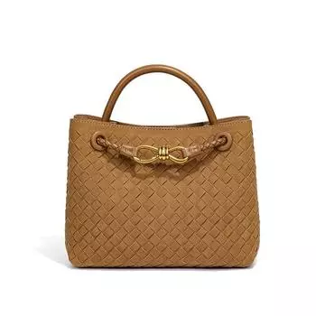 Woven Women s Bag, Matte Suede Crossbody Bag, Retro Handbag, Large-capacity Commuting Single-shoulder Bag