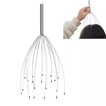 WOVTE Scalp Stress Meridian Scalp 20 Ручной массаж головы Стимулирует иглоукалывание Способствует кровообращению Покалывание кожи головы Снятие стресса Массаж, облегчение, серебряный