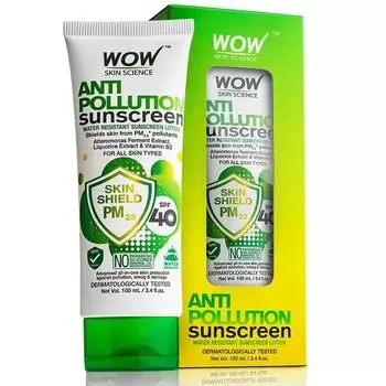 Wow Skin Science Anti Pollution SPF40 Водостойкий солнцезащитный лосьон без парабенов и минеральных масел, 100 мл