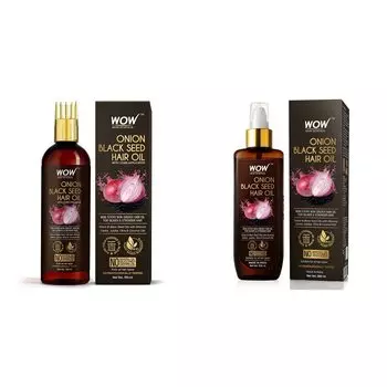 WOW Skin Science Масло для волос с луковым черным тмином и аппликатором-расческой, 100 мл + Масло для волос с луковым черным тмином WOW Skin Science, 200 мл
