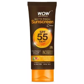 Wow Skin Science Солнцезащитный крем Matte Finish Spf 55 Pa+++ - Защита широкого спектра от УФ-лучей и УФ-лучей, 80 мл