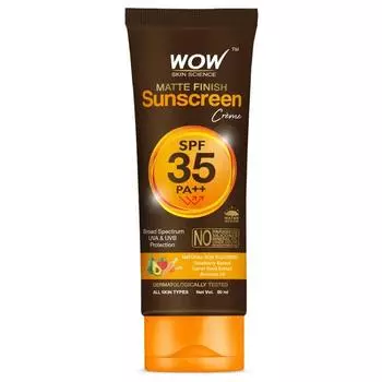 Wow Skin Science Sunscreen Matte Finish - Spf 35 Pa++ - Ежедневный широкий спектр - Защита от ультрафиолетовых лучей и ультрафиолета - Быстро впитывается - для всех типов кожи, 80 мл