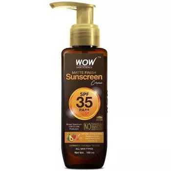 Wow Skin Science Sunscreen Matte Finish — Spf 35 Pa++ — Ежедневный широкий спектр — Защита от ультрафиолетовых лучей и ультрафиолета — Быстрое впитывание — для всех типов кожи, 100 мл