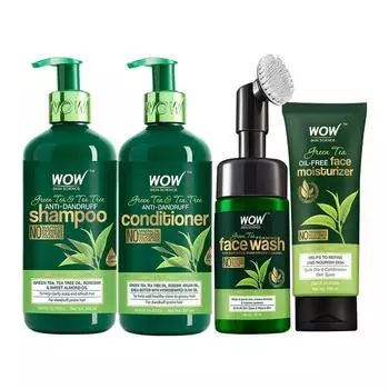 Wow Skin Science Ultimate Зеленый чай и чайное дерево против перхоти 4 набора - нетто объем - 800 мл