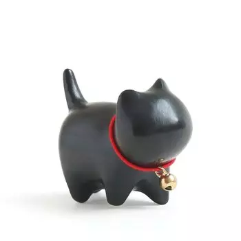 WOWTAC Cat Вход Интерьер Деревянная статуэтка Lucky Lucky Подарок на день рождения, Аксессуар, Украшение, Кот, Приглашение, (эбони)
