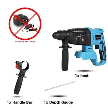 WOYOFADA 18 В Беспроводная электрическая ударная дрель Электрический молоток Многофункциональный роторный электрический кирка 26 мм для батареи Makita 18 В no battery no plug