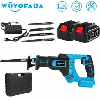 WOYOFADA Беспроводная электрическая сабельная пила Электрическая пила для резки Портативная сабельная пила Электроинструменты для батареи Makita 18 В no battery no plug
