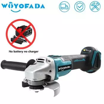 WOYOFDA Бесщеточная электрическая угловая шлифовальная машина DIY Деревообрабатывающий электроинструмент Адаптируйте 125 мм 3 скорости без батареи 125mm