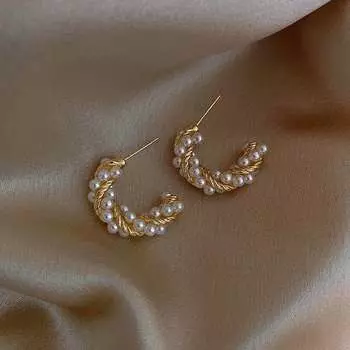 Wrap Geometric Elements Temperament Women Party Twist Design Earrings 2.2*1.8cm