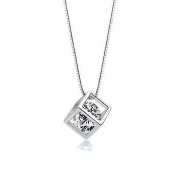 Wrapping platinum coating 925 sterling stronger AAA grade Christmas gift Ange De Neige set, technology, silver, luster, zirconia, necklace,