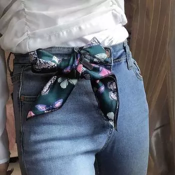 Wraps Female Shawl Tie Printing Printed Scarf Korean Style Scarves Small Square Scarf Silk Scarf L