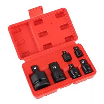 WrenchHand Tool Set 1/4 1/2 3/8 3/4 Socket Wrench Pneumatic Sleeve Adapter 6Pcs Socket Wrench Ratchet Breaker Drive Spanner Set