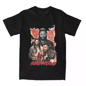Wrestler Roman Reigns Wrestling Merch T-Shirt for Men Women Funny Pure Cotton Printed Clothes S красный