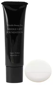 Wrinkle Beauty Pro Needle Lift Foundation Light Ocher 30g with puff SPF25/PA+++